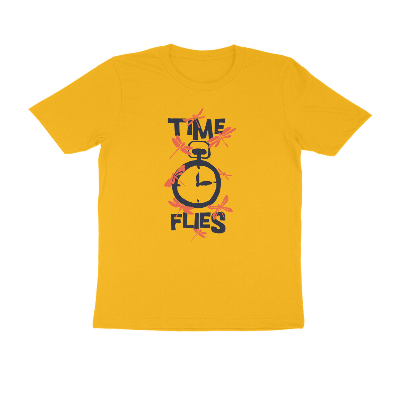 Half Sleeve Round Neck T-Shirt – Time Flies 3 puraidoprints