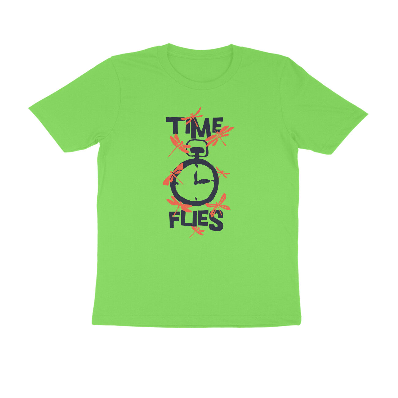 Half Sleeve Round Neck T-Shirt – Time Flies 3 puraidoprints