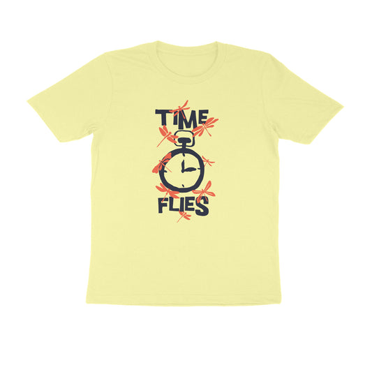 Half Sleeve Round Neck T-Shirt – Time Flies 3 puraidoprints