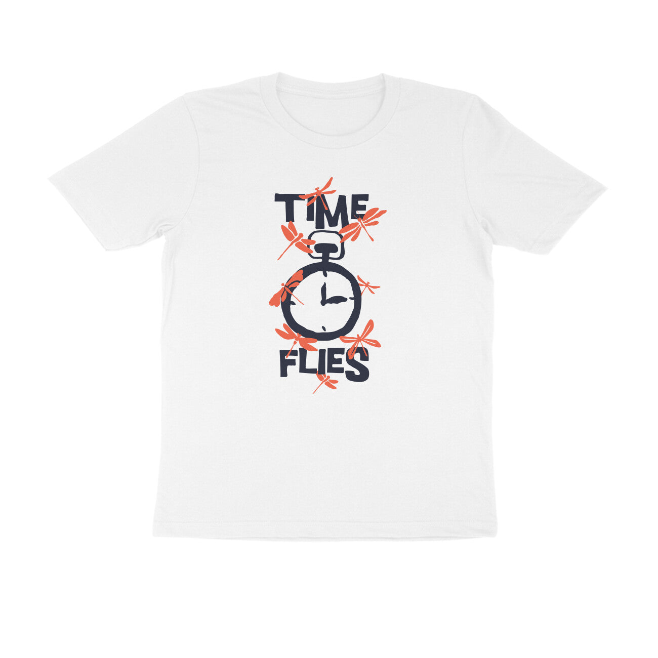 Half Sleeve Round Neck T-Shirt – Time Flies 3 puraidoprints