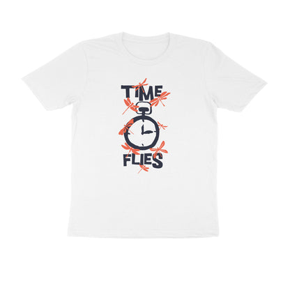 Half Sleeve Round Neck T-Shirt – Time Flies 3 puraidoprints