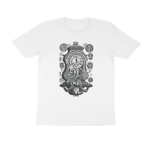 Half Sleeve Round Neck T-Shirt – Vintage clock puraidoprints