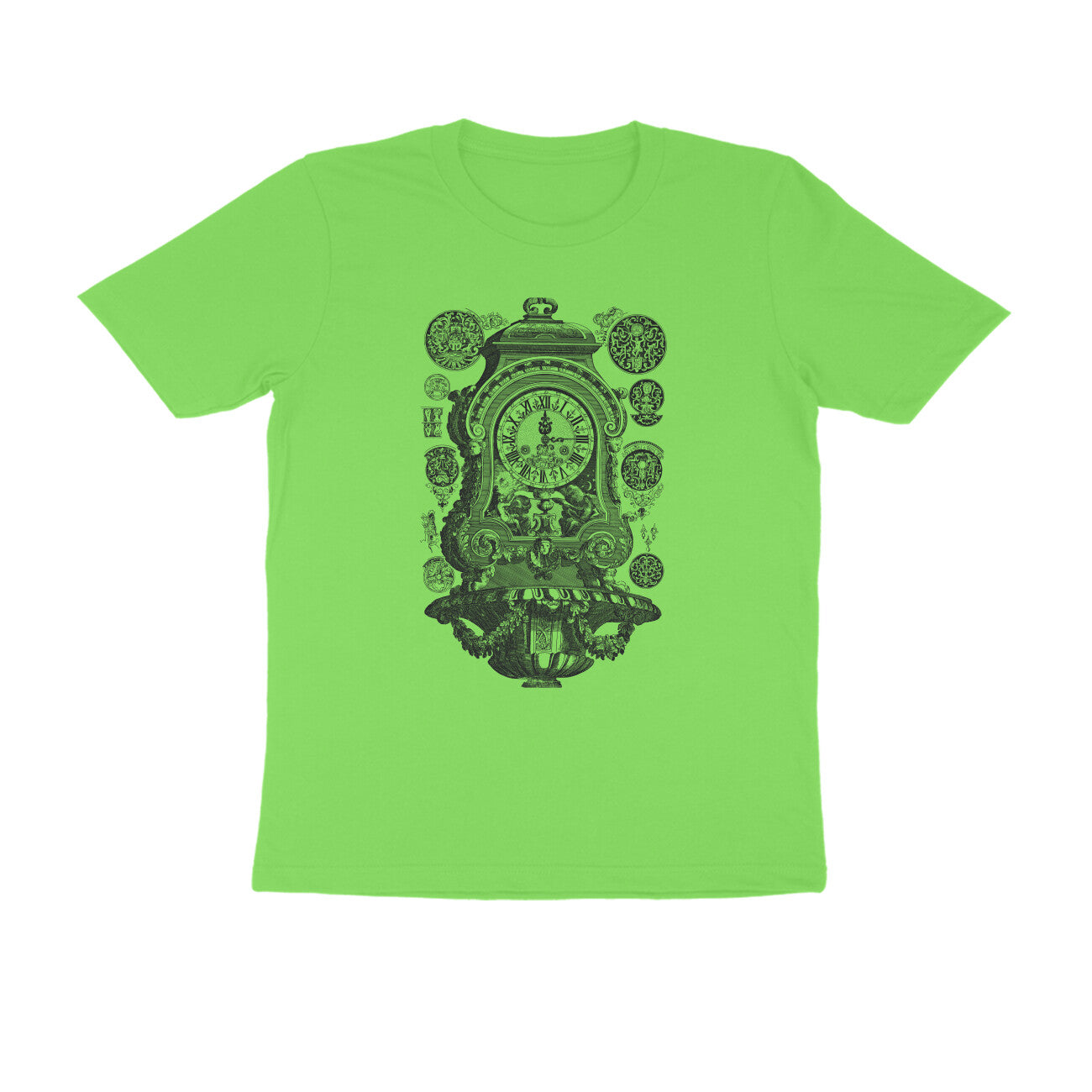 Half Sleeve Round Neck T-Shirt – Vintage clock puraidoprints