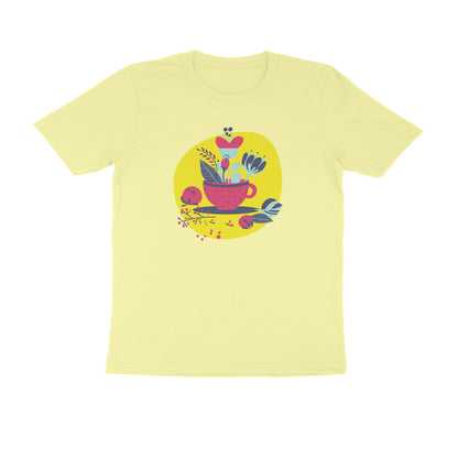 Half Sleeve Round Neck T-Shirt – flower pot puraidoprints