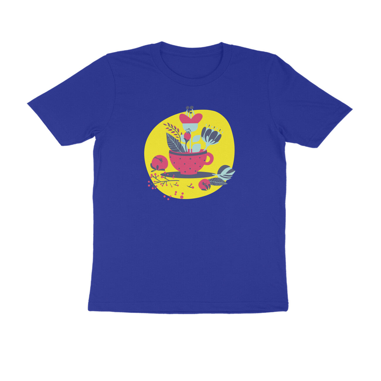 Half Sleeve Round Neck T-Shirt – flower pot puraidoprints