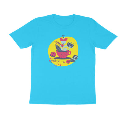 Half Sleeve Round Neck T-Shirt – flower pot puraidoprints