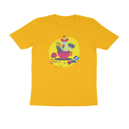 Half Sleeve Round Neck T-Shirt – flower pot puraidoprints