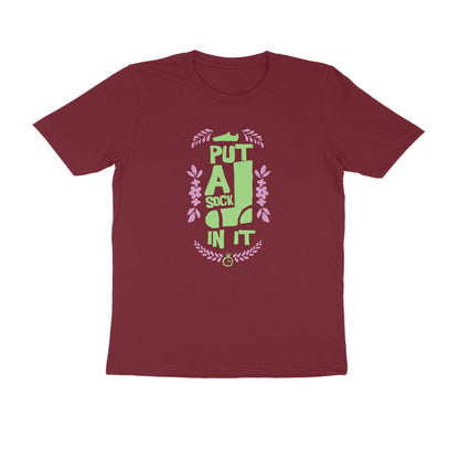 Half Sleeve Round Neck T-Shirt – put a sock in it 1 puraidoprints