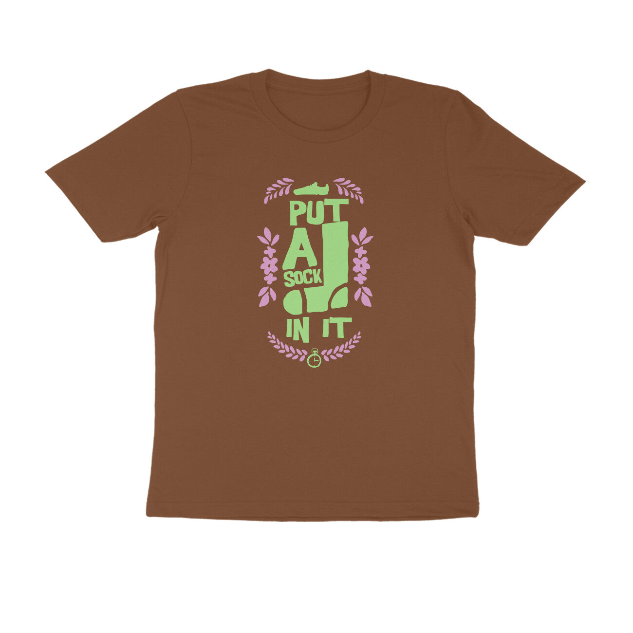 Half Sleeve Round Neck T-Shirt – put a sock in it 1 puraidoprints