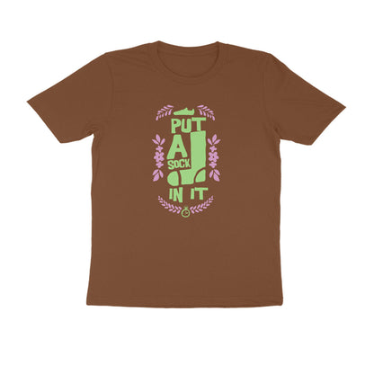 Half Sleeve Round Neck T-Shirt – put a sock in it 1 puraidoprints