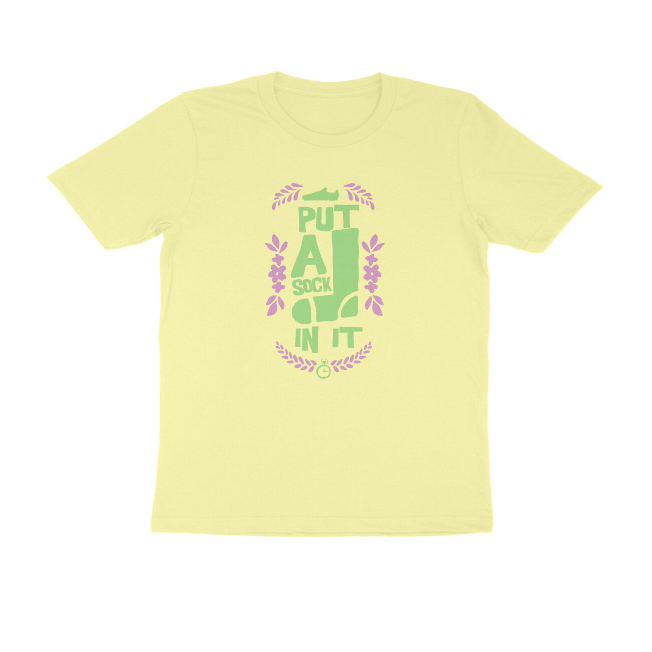 Half Sleeve Round Neck T-Shirt – put a sock in it 1 puraidoprints