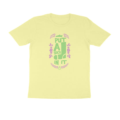 Half Sleeve Round Neck T-Shirt – put a sock in it 1 puraidoprints