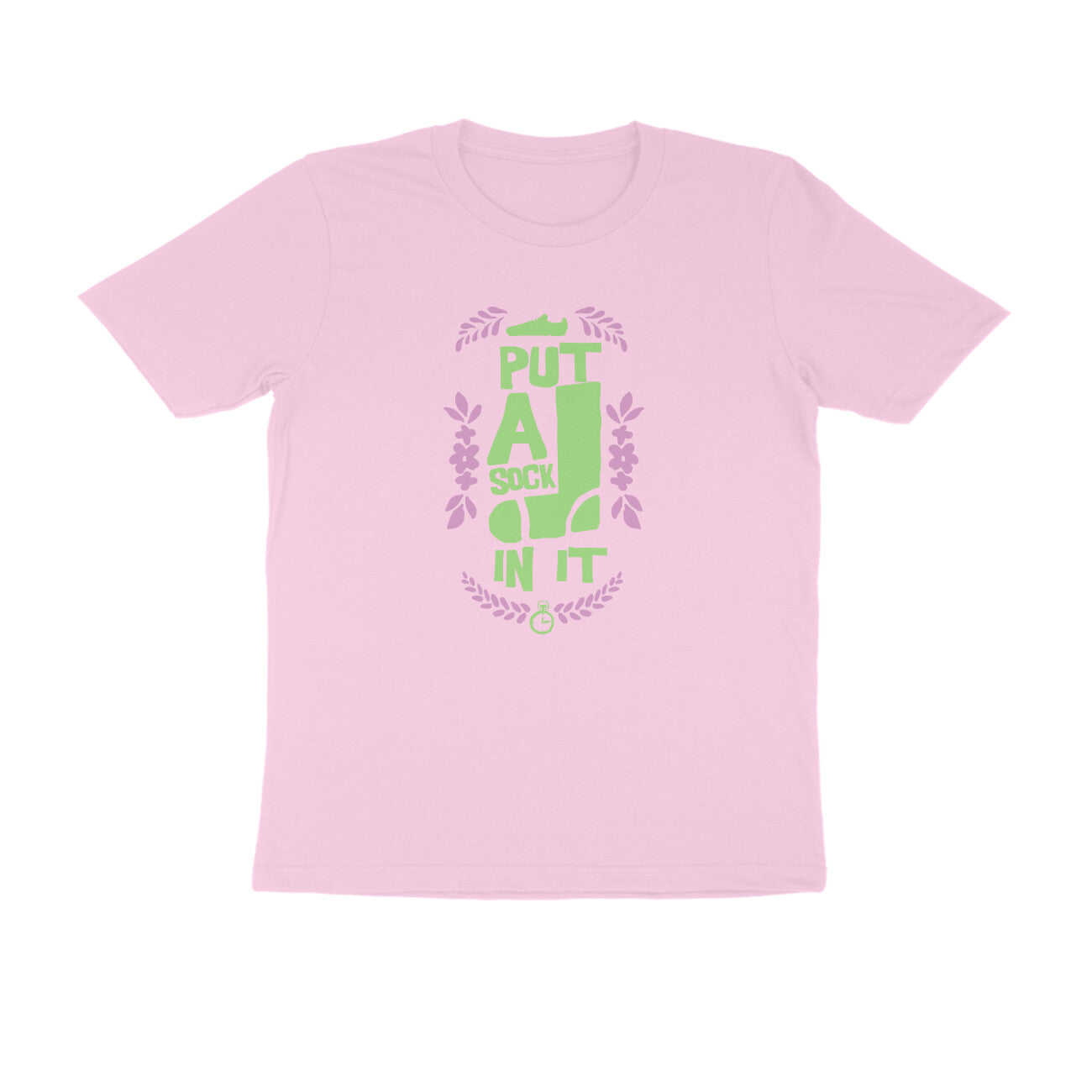 Half Sleeve Round Neck T-Shirt – put a sock in it 1 puraidoprints