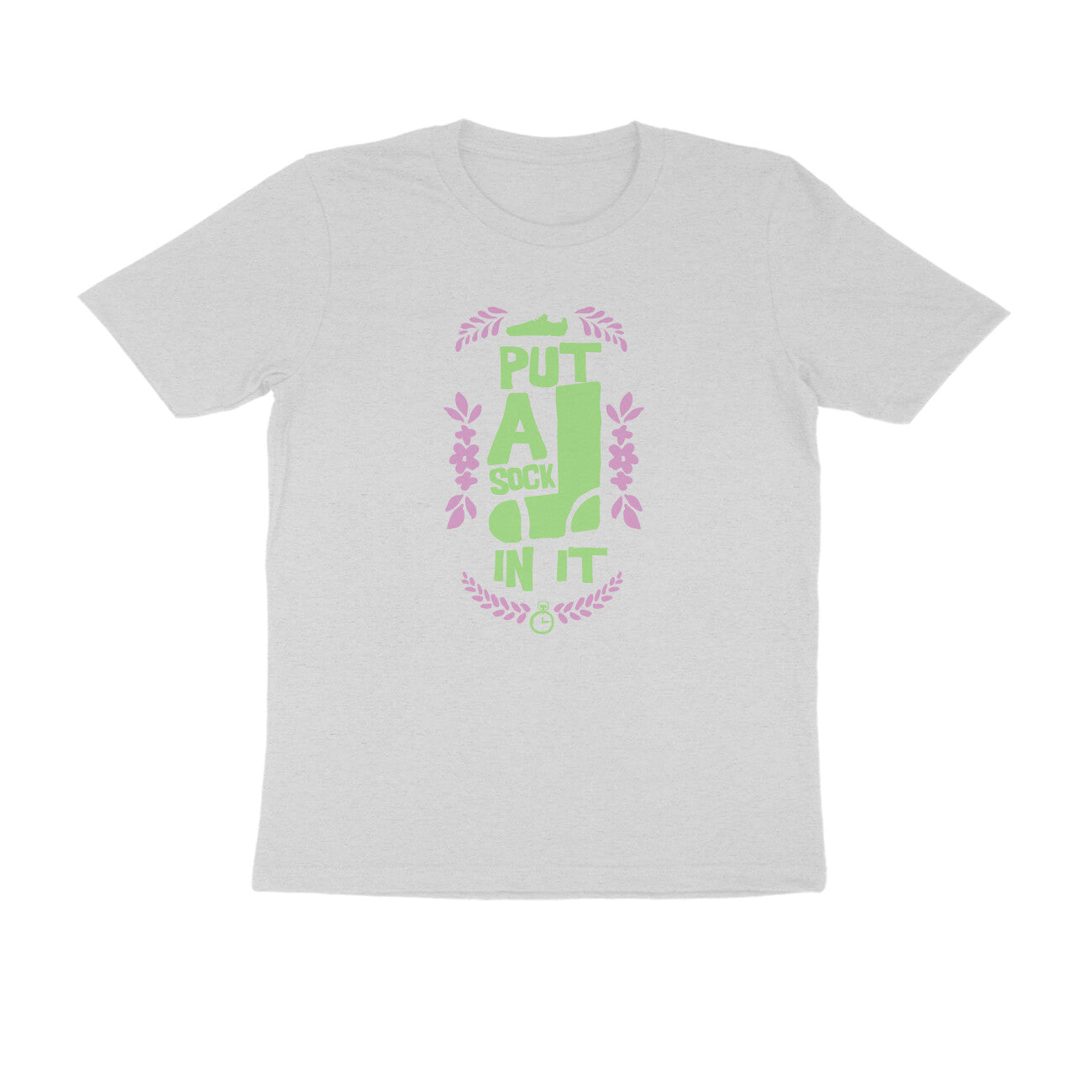 Half Sleeve Round Neck T-Shirt – put a sock in it 1 puraidoprints