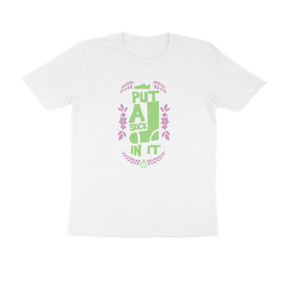 Half Sleeve Round Neck T-Shirt – put a sock in it 1 puraidoprints