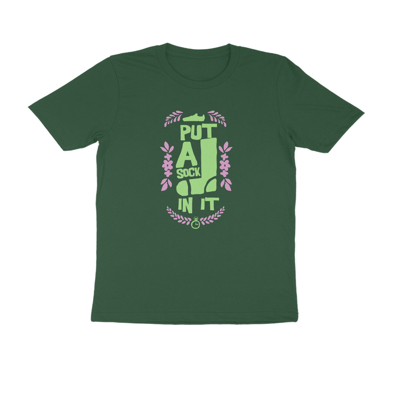 Half Sleeve Round Neck T-Shirt – put a sock in it 1 puraidoprints