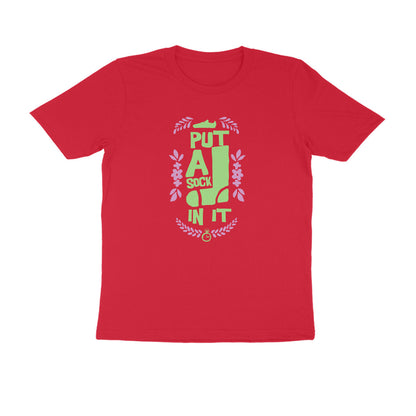 Half Sleeve Round Neck T-Shirt – put a sock in it 1 puraidoprints