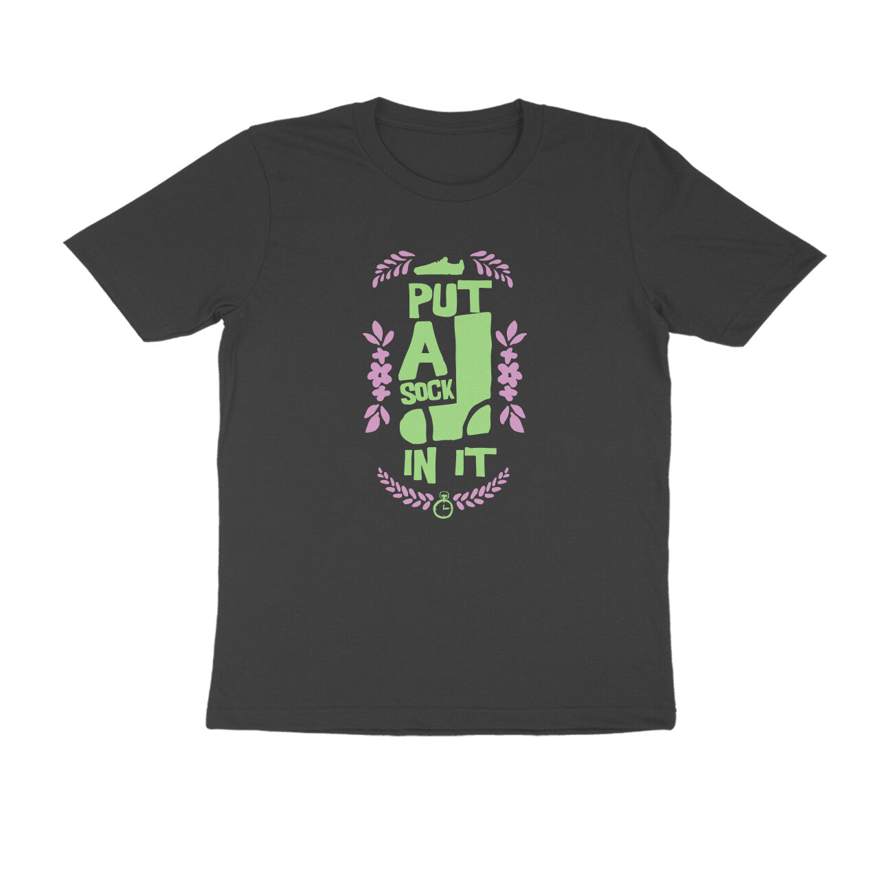 Half Sleeve Round Neck T-Shirt – put a sock in it 1 puraidoprints