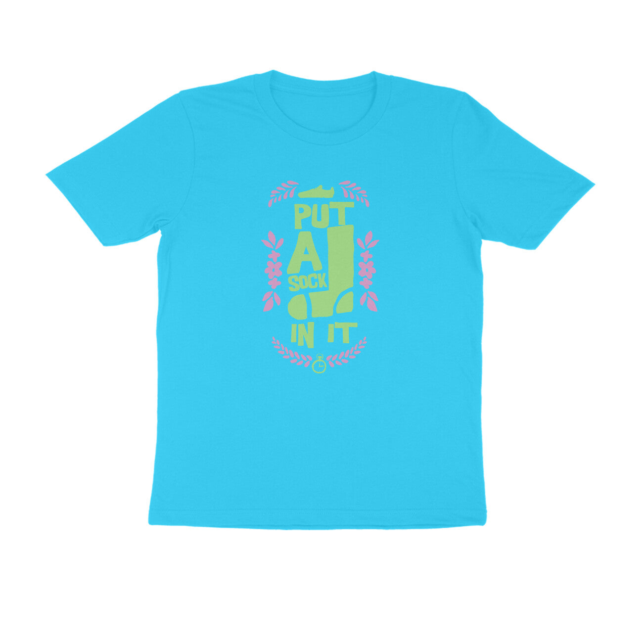 Half Sleeve Round Neck T-Shirt – put a sock in it 1 puraidoprints