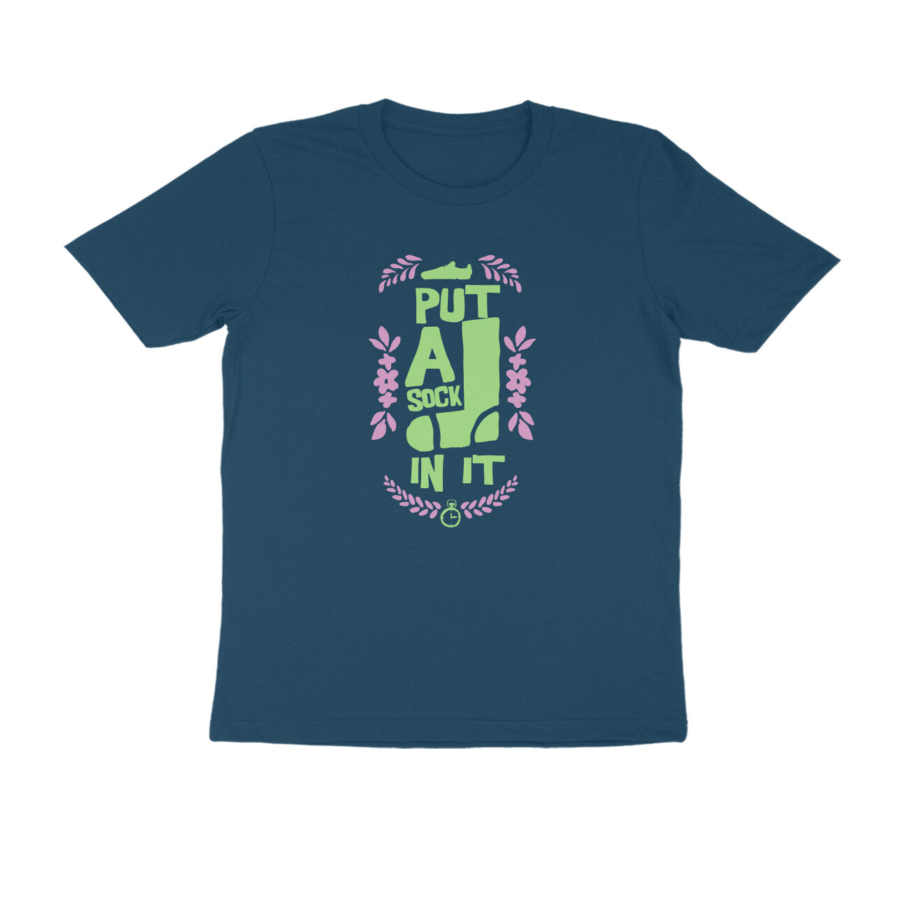Half Sleeve Round Neck T-Shirt – put a sock in it 1 puraidoprints