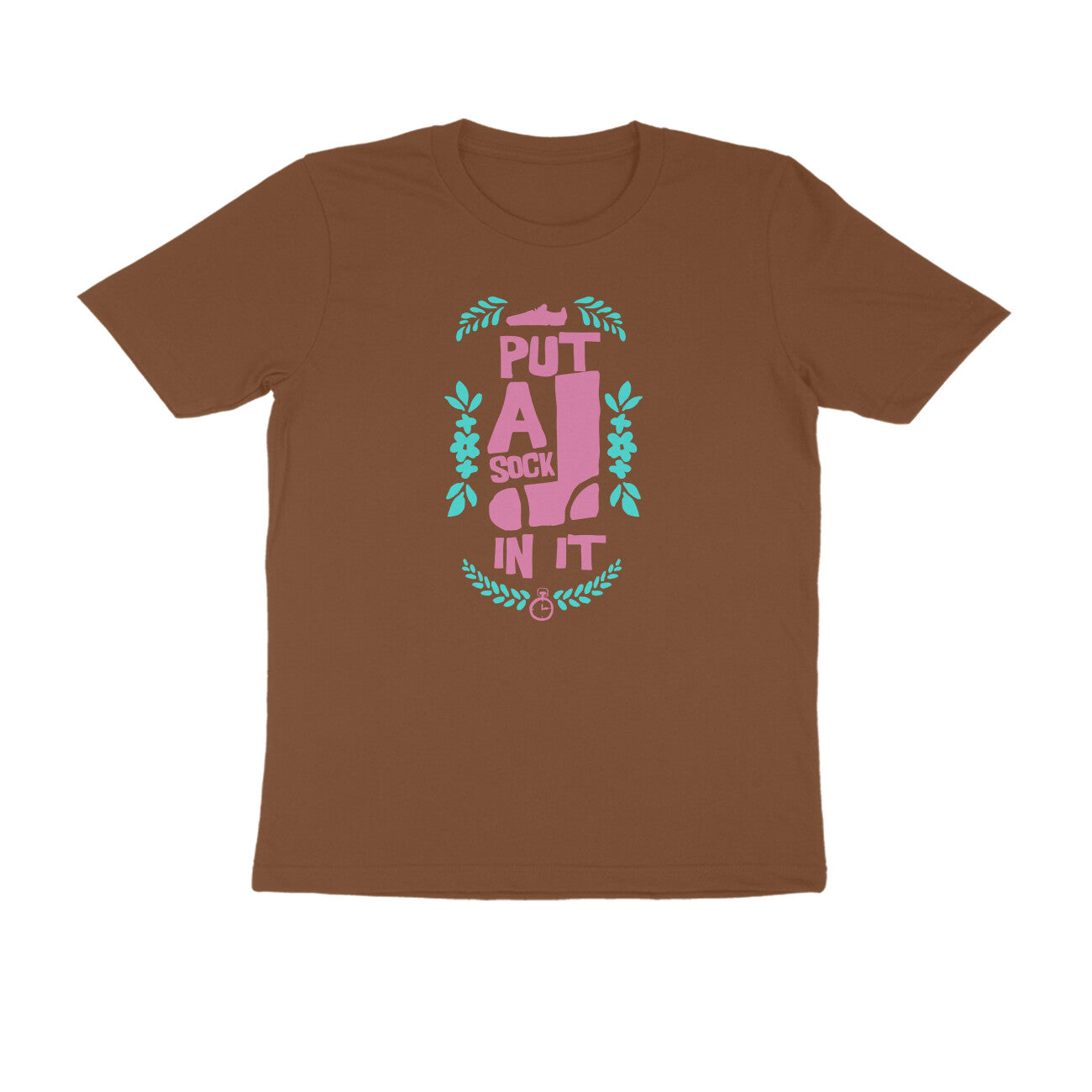 Half Sleeve Round Neck T-Shirt – put a sock in it 2 puraidoprints