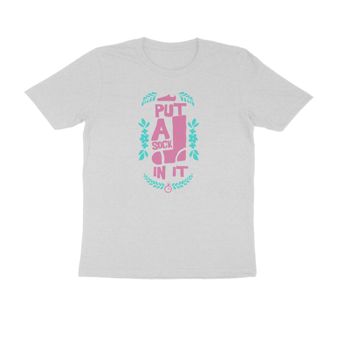 Half Sleeve Round Neck T-Shirt – put a sock in it 2 puraidoprints