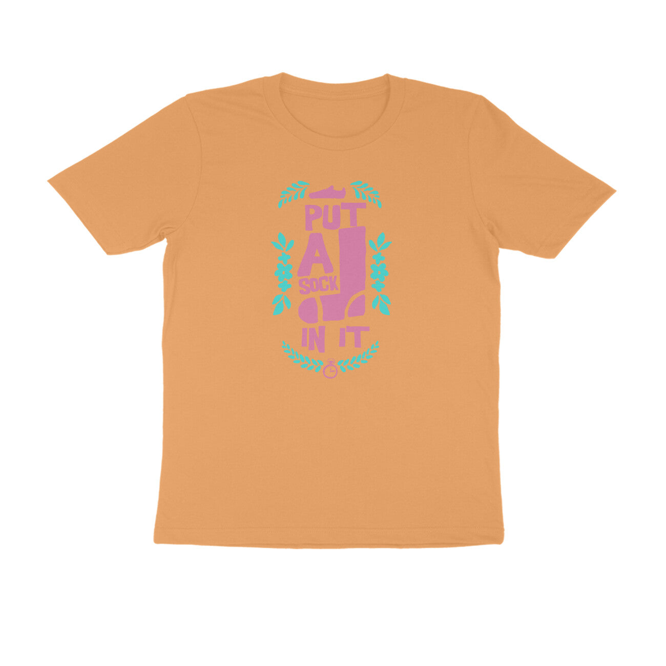 Half Sleeve Round Neck T-Shirt – put a sock in it 2 puraidoprints