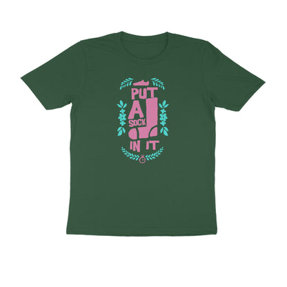 Half Sleeve Round Neck T-Shirt – put a sock in it 2 puraidoprints
