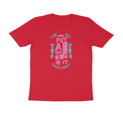 Half Sleeve Round Neck T-Shirt – put a sock in it 2 puraidoprints