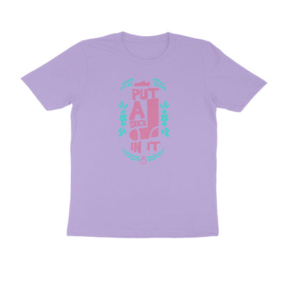 Half Sleeve Round Neck T-Shirt – put a sock in it 2 puraidoprints