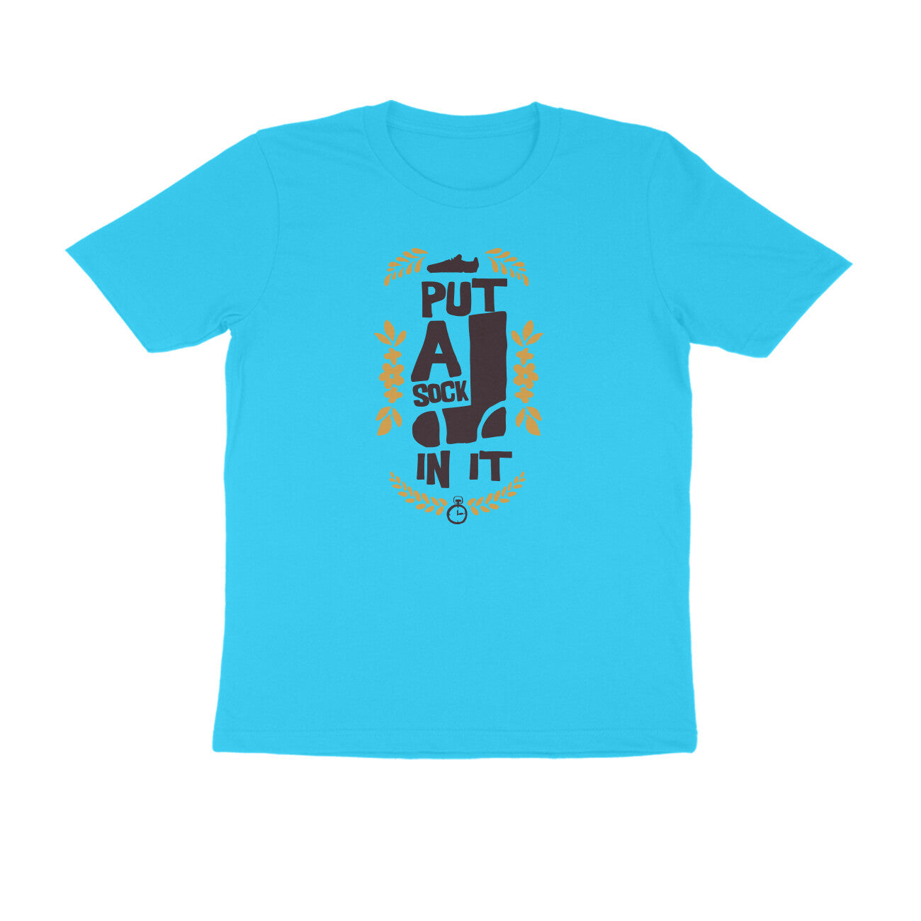 Half Sleeve Round Neck T-Shirt – put a sock in it 3 puraidoprints