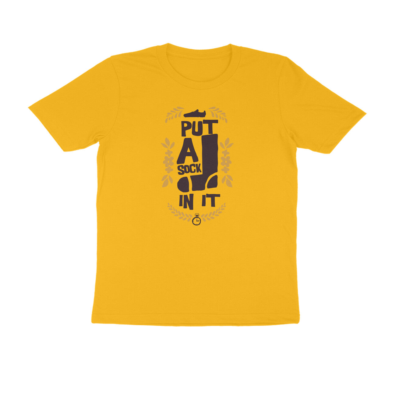 Half Sleeve Round Neck T-Shirt – put a sock in it 3 puraidoprints