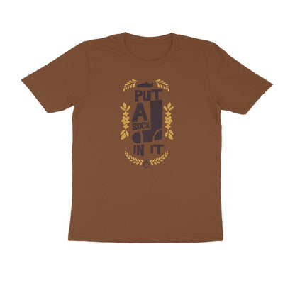 Half Sleeve Round Neck T-Shirt – put a sock in it 3 puraidoprints