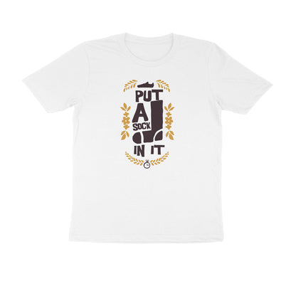 Half Sleeve Round Neck T-Shirt – put a sock in it 3 puraidoprints