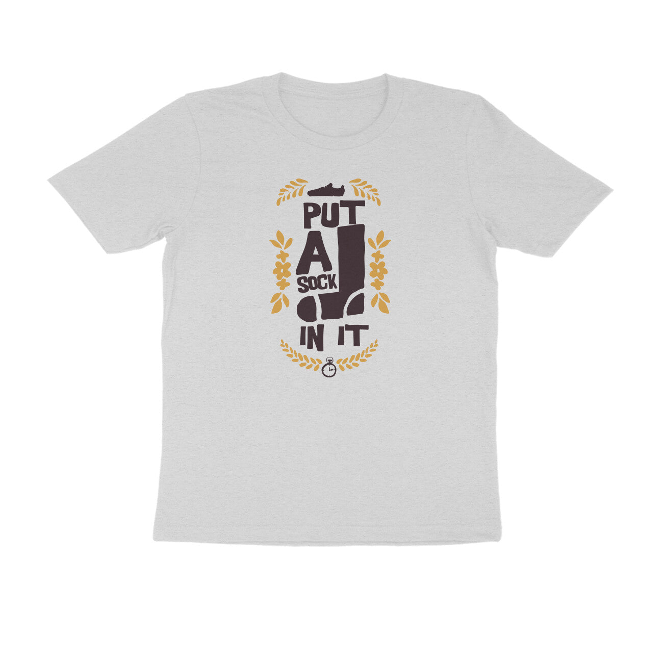 Half Sleeve Round Neck T-Shirt – put a sock in it 3 puraidoprints