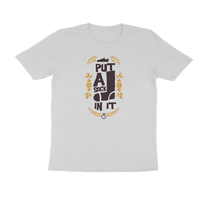 Half Sleeve Round Neck T-Shirt – put a sock in it 3 puraidoprints