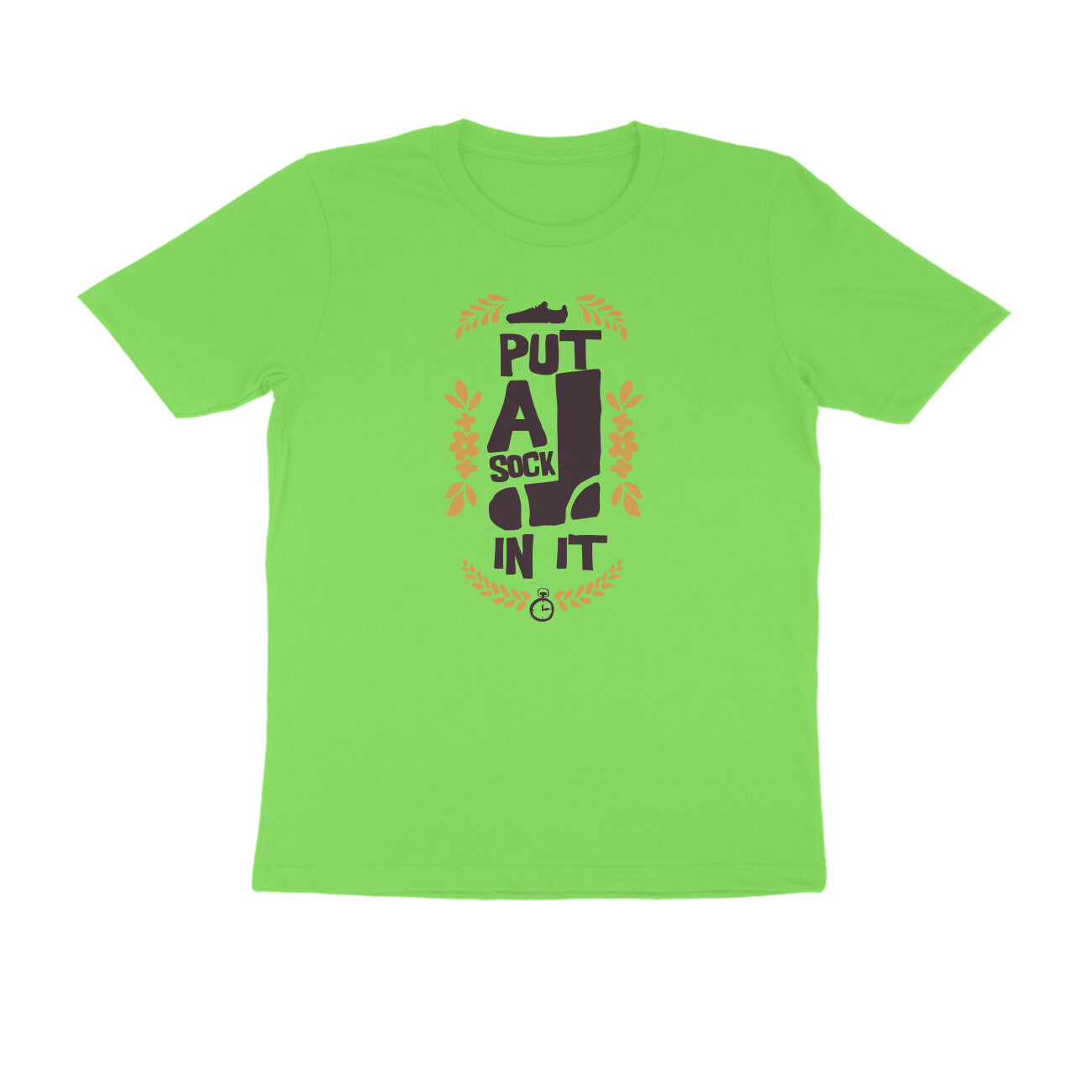 Half Sleeve Round Neck T-Shirt – put a sock in it 3 puraidoprints