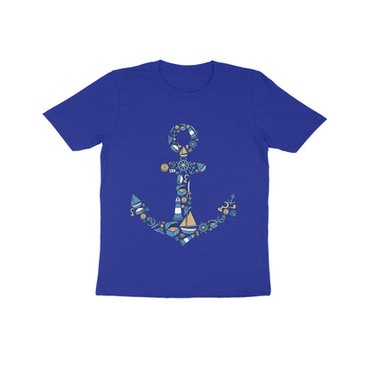 Kids' Half Sleeve Round Neck Tshirt – Anchor Blue puraidoprints
