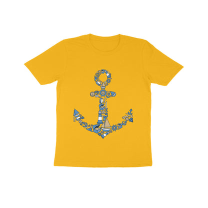 Kids' Half Sleeve Round Neck Tshirt – Anchor Blue puraidoprints