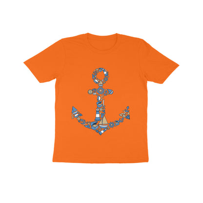 Kids' Half Sleeve Round Neck Tshirt – Anchor Blue puraidoprints