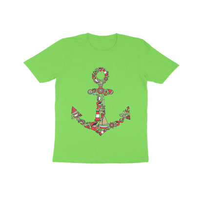 Kids' Half Sleeve Round Neck Tshirt – Anchor Red puraidoprints
