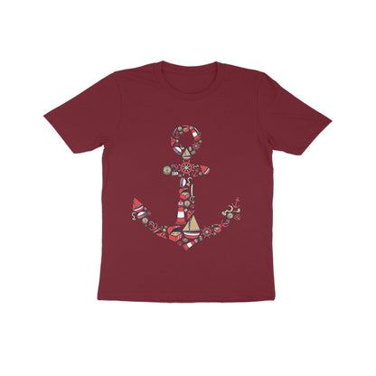 Kids' Half Sleeve Round Neck Tshirt – Anchor Red puraidoprints