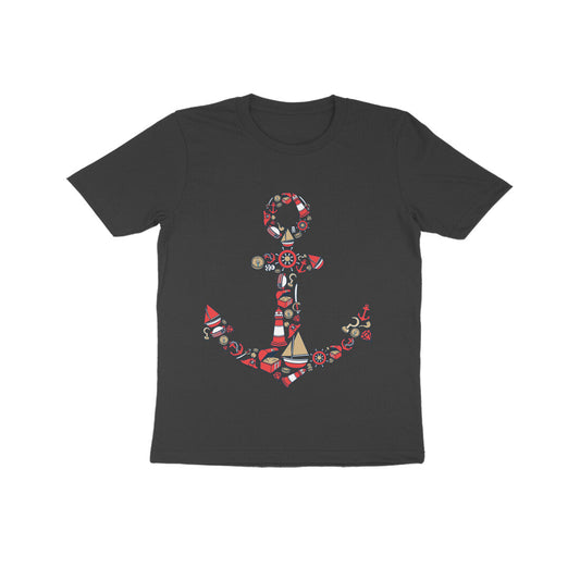 Kids' Half Sleeve Round Neck Tshirt – Anchor Red puraidoprints