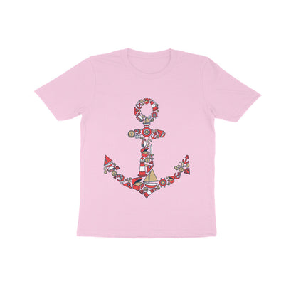 Kids' Half Sleeve Round Neck Tshirt – Anchor Red puraidoprints
