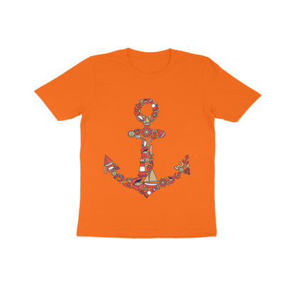 Kids' Half Sleeve Round Neck Tshirt – Anchor Red puraidoprints