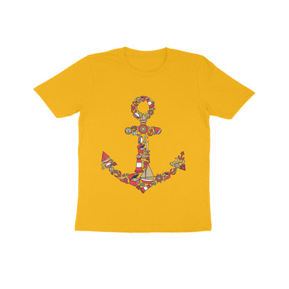 Kids' Half Sleeve Round Neck Tshirt – Anchor Red puraidoprints