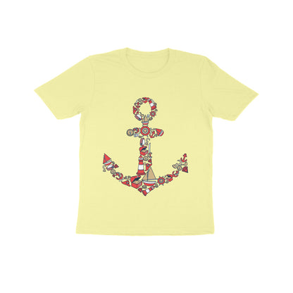 Kids' Half Sleeve Round Neck Tshirt – Anchor Red puraidoprints