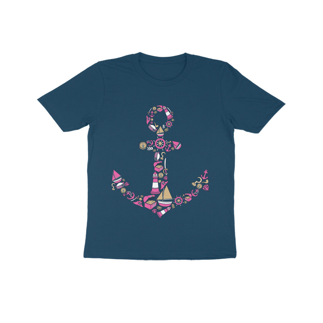 Kids' Half Sleeve Round Neck Tshirt – Anchor Yellow puraidoprints