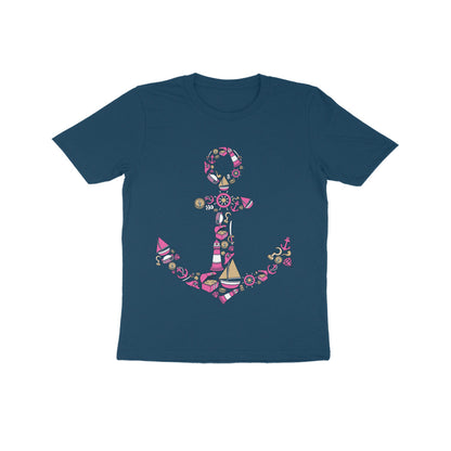 Kids' Half Sleeve Round Neck Tshirt – Anchor Yellow puraidoprints