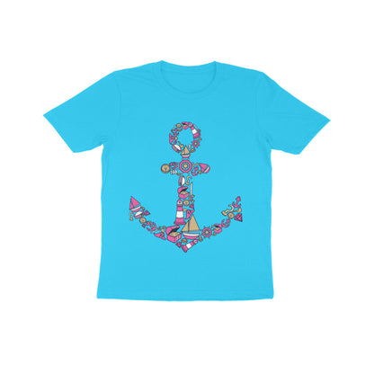 Kids' Half Sleeve Round Neck Tshirt – Anchor Yellow puraidoprints